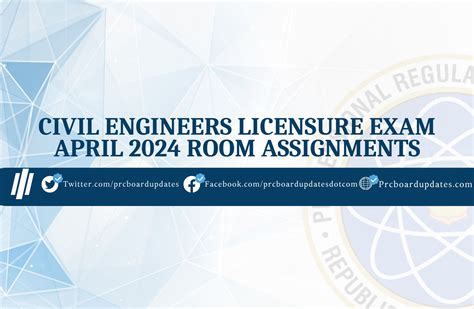 April 2024 Room Assignments Civil Engineers Licensure Examination (.